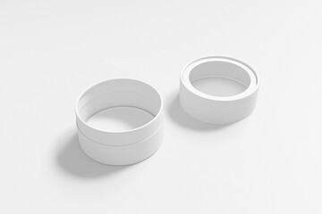 cylindrical paper tube with clear window lid, luxury gift box with top lid window display, paper tube packaging mockup, white paperboard tube packaging, round paper box, tin can paper food packaging