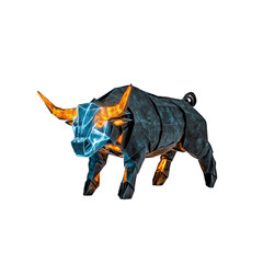 Crystalline Bull A Symbol of Power and Strength in Digital Art