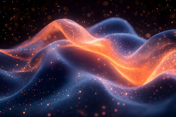 Fototapeta premium Abstract Digital Waves with Glowing Particles for Modern Design and Creative Projects