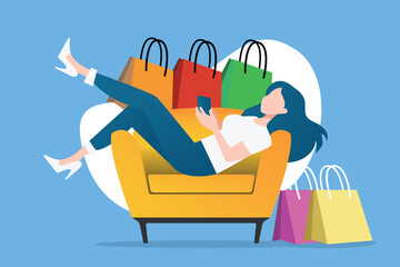 Shopping Girl with Bags