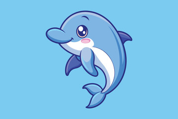  cute dolphin colorful Vector