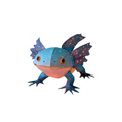 Enchanting Luminescent Axolotl A Digital Fantasy Creature