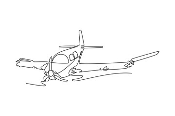  Plane Crash concept. Full length animation illustration. High quality 4k footage