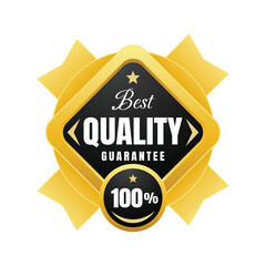 Stylish gold seal guarantee badge vector