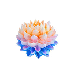 Vibrant Origami Flower in Pastel Orange, Pink, and Blue Hues