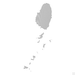 Vector Illustration of Abstract Map of Saint Vincent and the Grenadines With Spiral Lines Isolated On White background