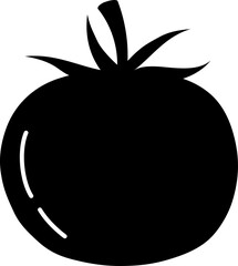 Tomato silhouette vector illustration. Tomato transparent PNG. Silhouette tomato. Tomato clip art. Black tomato symbol. Vegetable stock images.