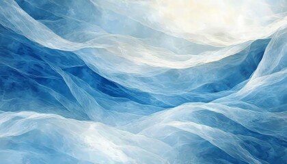 Fototapeta premium Abstract Background of Delicate Fluid Waves in Aquamarine Tones, Gentle Gradient, Dynamic Flowing