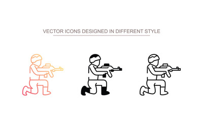 Soldier Gun icon design with white background stock illustration