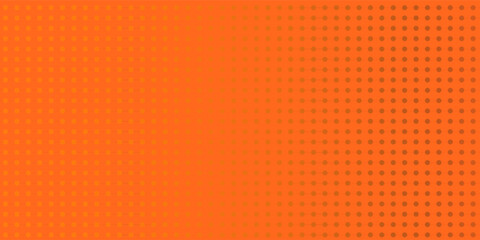 Dots halftone orange color pattern gradient texture with technology digital background. Dots pop art comics with summer background.