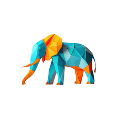 Low Poly Colorful Elephant - Abstract Animal Design
