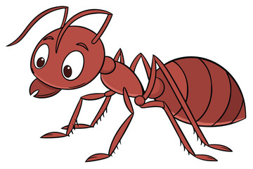 132 ant, insect, arthropod, red, cartoon-style, large eyes, detailed texture, photorealistic, dynamic pose, 3D render