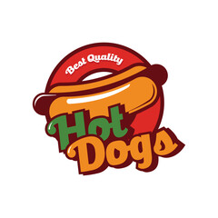 Hotdog fastfood logo design template