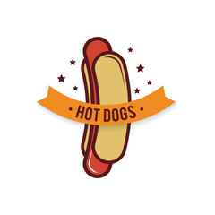 Hotdog fastfood logo design template