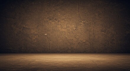 A large empty room with a brown wall