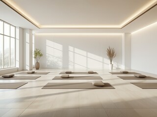 Fototapeta premium Minimalist Yoga Studio - Serene & Luxurious