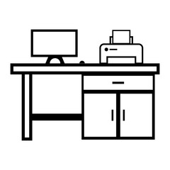 technology vector computer desk icon