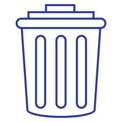 trash bin icon minimalist vector illustration flat line
