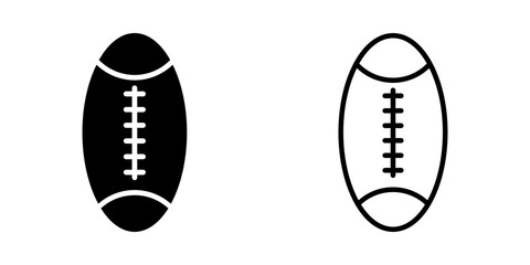 Rugby ball icon on white background