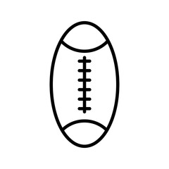 Rugby ball icon on white background