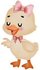 Duck and pink bow