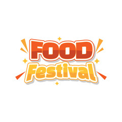 Minimalist food festival lettering design