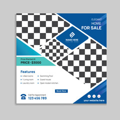 Elegant home sale real estate social media post design