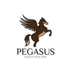 Pegasus horse logo design template