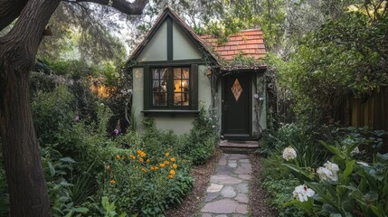 Charming fairytale cottage nestled in a lush garden