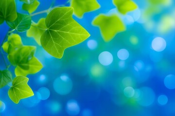 Fototapeta premium Green leaves from the jiaogulan plant, also referred to as Gynostemma pentaphyllum, on a natural background