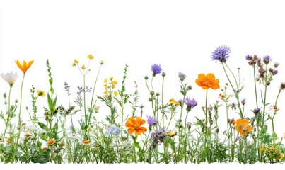 In the distance, a bright yellow sun backs a beautiful field of flowers