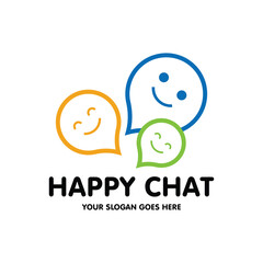 Chatting bubble logo design template