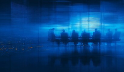 An office meeting takes place where a team of business people, accompanied by an operations manager, use a laptop to discuss and pitch ideas, collaborate on planning a project, and work on a sales