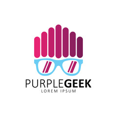 Geek people logo design template