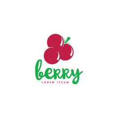 Berry fruit logo design template