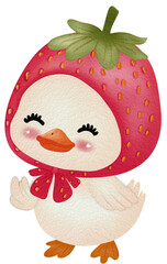 Duck with  strawberry