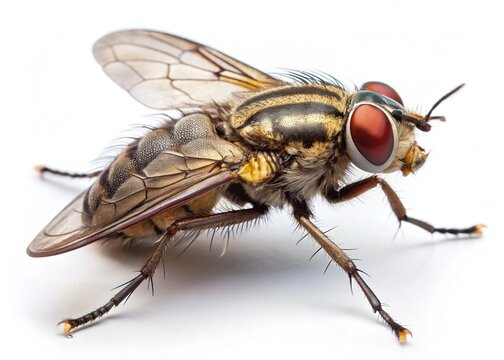 stable fly stomoxys calcitrans isolated on white background