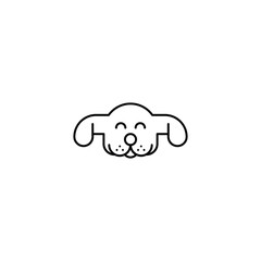 Monoline dog pet logo design template