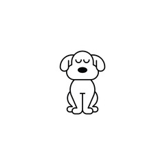 Monoline dog pet logo design template