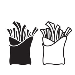 simple french fries icon. minimalist vector format. logos, stickers, merchandise, and user interface elements