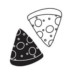 simple pizza icon. minimalist vector format. logos, stickers, merchandise, and user interface elements