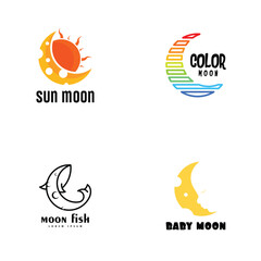 Moon logo design tempalte in set
