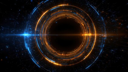 Abstract glowing circle digital technology background
