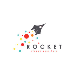 Rocket space logo design template