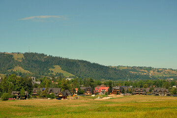 View from the Droga pod Reglami &ndash; a hiking, cycling and skiing trail at the foot of the Western Tatras on their northern, Polish side. Summer in Zakopane, Poland