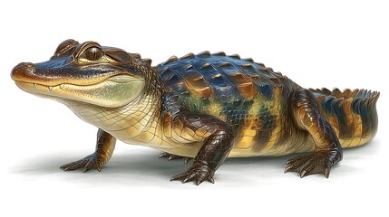 Cute Baby Alligator  Wildlife Portrait with Reptile Closeup.