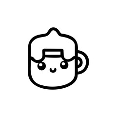 Glazed Cute kawaii food coloring Page Vector design 