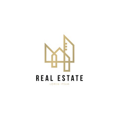 Real estate building logo design template