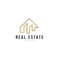 Real estate building logo design template