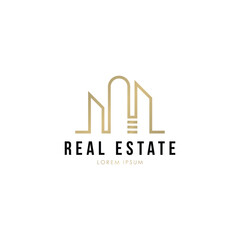 Real estate building logo design template